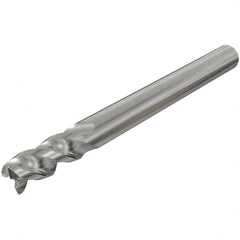 Iscar - 5/8", 3 Flute, Single End, Solid Carbide, 0.008" Corner Radius End Mill - 3-1/2" OAL, 45° Helix, Right Hand Flute, 1" LOC, Right Hand Cut - Americas Industrial Supply