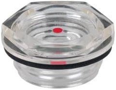 J.W. Winco - G 1/4 Thread, 17mm Distance Across Flats, Plastic Oil Level Sight Glasses - 20mm Flange Diameter, 6mm Length Under Head - Americas Industrial Supply