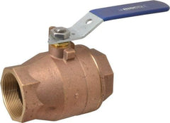 NIBCO - 2" Pipe, Full Port, Bronze Standard Ball Valve - 2 Piece, Inline - One Way Flow, FNPT x FNPT Ends, Lever Handle, 600 WOG, 150 WSP - Americas Industrial Supply