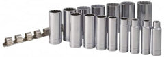 SK - 15 Piece 1/2" Drive Deep Well Socket Set - Americas Industrial Supply
