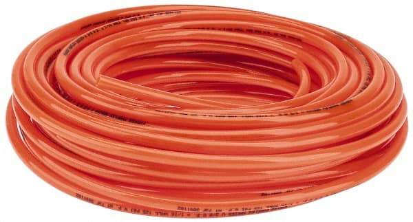 Parker - 1/4" ID x 3/8" OD, 1/16" Wall Thickness, 100' Long, Polyurethane Tube - Orange, 125 Max psi, 90 - 95 Shore A Hardness, -40 to 180°F - Americas Industrial Supply