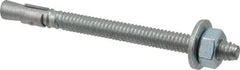 Red Head - 1/4 Inch Diameter, 1/4-20 Inch Thread, 3-1/4 Inch Overall Length, Grade 3, Wedge Expansion Concrete Anchor - Steel, Zinc Plated, 2-1/4 Inch Thread Length, Tie Wire Head, 1/4 Inch Drill - Americas Industrial Supply