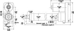 Thomson Industries - 36" Stroke Len, 30% Duty Cycle, 12 Volt, Performance PakLinear Electromechanical Actuator - DC Input, 1.1" per Second, 750 Lb Capacity - Americas Industrial Supply