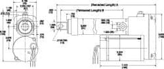 Thomson Industries - 24" Stroke Len, 30% Duty Cycle, 110 Volt, Performance PakLinear Electromechanical Actuator with Integral Brake - AC Input, 0.6" per Second, 500 Lb Capacity - Americas Industrial Supply