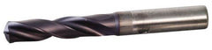 Kennametal - 0.4016" 140° Solid Carbide Jobber Drill - TiAlN Finish, Right Hand Cut, Spiral Flute, Whistle Notch Shank, 118mm OAL, Standard Point - Americas Industrial Supply