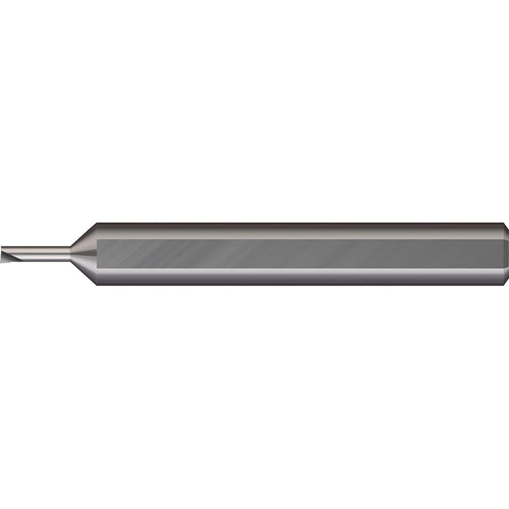 Micro Boring Bar: 0.0405″ Min Bore, 13/64″ Max Depth, Right Hand Cut, Solid Carbide 1/8″ Shank Dia, 1-1/2″ OAL