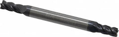 Accupro - 5/32", 5/16" LOC, 3/16" Shank Diam, 2" OAL, 4 Flute, Solid Carbide Square End Mill - Double End, AlTiN Finish, Spiral Flute, 40° Helix, Centercutting, Right Hand Cut, Right Hand Flute - Americas Industrial Supply