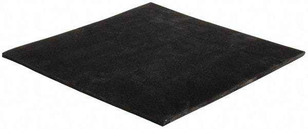 Made in USA - 12" Long, 12" Wide, 1/4" Thick, Neoprene Rubber Foam Sheet - 65 to 75 Durometer, Black, -20 to 180°F, 1,000 psi Tensile Strength, Plain Backing, Stock Length - Americas Industrial Supply