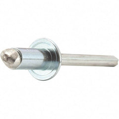 STANLEY Engineered Fastening - Size 6 Dome Head Stainless Steel Open End Blind Rivet - Stainless Steel Mandrel, 0.063" to 1/8" Grip, 3/16" Head Diam, 0.192" to 0.196" Hole Diam, 0.116" Body Diam - Americas Industrial Supply