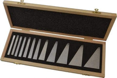 Fowler - 0.25 to 30° Angle, 3 Inch Long, Angle Block Set - 0.25 Inch Thick, 30 Arc Second Accuracy, Includes Fitted Case, 12 Pieces - Americas Industrial Supply