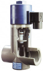 Plast-O-Matic - Direct Acting Universal, PVC Solenoid Valve - Normally Closed, Viton Seal - Americas Industrial Supply