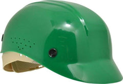 North - 4-Point Suspension, High Density Polyethylene Bump Cap - Pinlock, Vented, Dark Green - Americas Industrial Supply