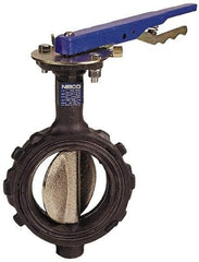 NIBCO - 2-1/2" Pipe, Wafer Butterfly Valve - Lever Handle, Ductile Iron Body, Buna-N Seat, 250 WOG, Ductile Iron Disc, Stainless Steel Stem - Americas Industrial Supply