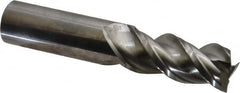 Niagara Cutter - 3/4", 1-5/8" LOC, 3/4" Shank Diam, 4" OAL, 3 Flute, Solid Carbide Square End Mill - Single End, Uncoated, Spiral Flute, 45° Helix, Centercutting, Right Hand Cut, Right Hand Flute, Series A345 - Americas Industrial Supply