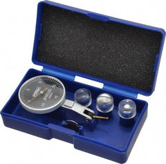 Fowler - 0.03 Inch Range, 0.0005 Inch Dial Graduation, Horizontal Dial Test Indicator - 1-1/2 Inch Black Dial, 0-15-0 Dial Reading - Americas Industrial Supply