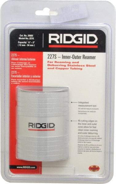 Ridgid - 1/2 to 2 Pipe Capacity, Inner Outer Reamer - Cuts Copper, Aluminium, and Thin Walled Stainless Steel Tubes - Americas Industrial Supply