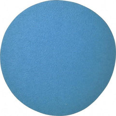 Norton - 10" Diam, 40 Grit Zirconia Alumina Adhesive PSA Disc - Very Coarse, Blue, Y Weighted Cloth Backing, Flexible - Americas Industrial Supply