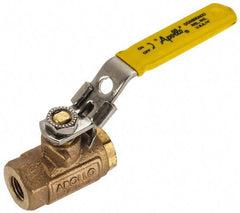 Apollo - 1/4" Pipe, Standard Port, Bronze Standard Ball Valve - 2 Piece, NPT Ends, Locking Lever Handle, 600 WOG, 150 WSP - Americas Industrial Supply