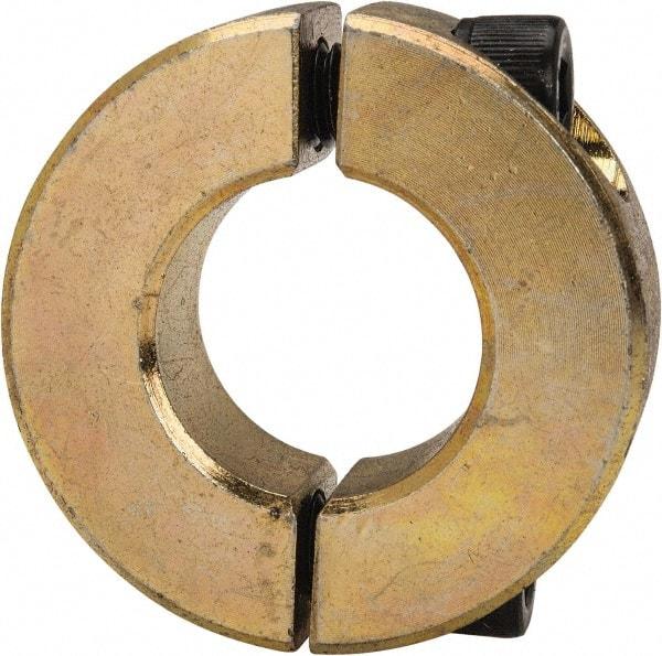 Climax Metal Products - 3/4" Bore, Steel, Two Piece Clamping Shaft Collar - 1-1/2" Outside Diam, 1/2" Wide - Americas Industrial Supply