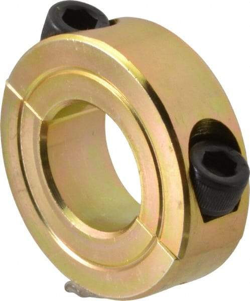 Climax Metal Products - 13/16" Bore, Steel, Two Piece Clamping Shaft Collar - 1-5/8" Outside Diam, 1/2" Wide - Americas Industrial Supply