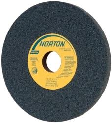 Norton - 7" Diam x 1-1/4" Hole x 1/2" Thick, H Hardness, 100 Grit Surface Grinding Wheel - Silicon Carbide, Type 1, Fine Grade, 3,600 Max RPM, Vitrified Bond, No Recess - Americas Industrial Supply