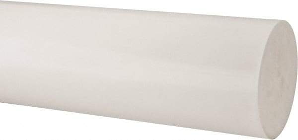 Made in USA - 2' Long, 6" Diam, Polypropylene Plastic Rod - Natural (Color) - Americas Industrial Supply