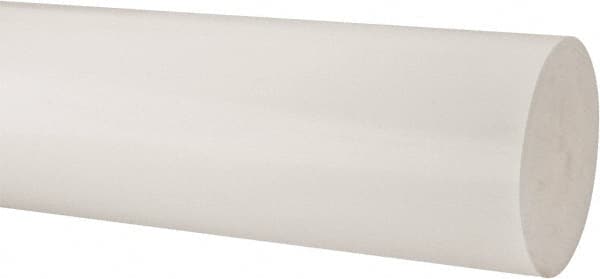 Made in USA - 3' Long, 6" Diam, Polypropylene Plastic Rod - Natural (Color) - Americas Industrial Supply