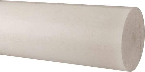 Made in USA - 1' Long, 7" Diam, Polypropylene Plastic Rod - Natural (Color) - Americas Industrial Supply