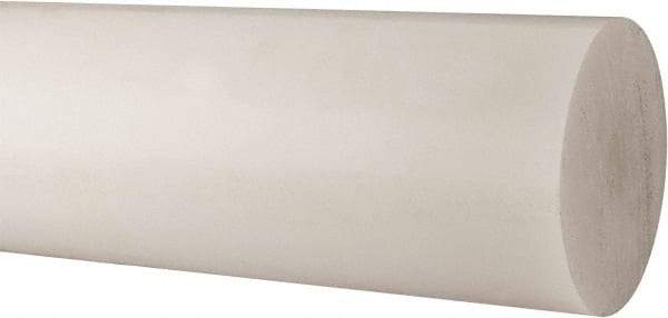 Made in USA - 2' Long, 7" Diam, Polypropylene Plastic Rod - Natural (Color) - Americas Industrial Supply