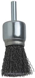 DeWALT - 1" Brush Diam, Crimped, End Brush - 1/4" Diam Shank, 20,000 Max RPM - Americas Industrial Supply