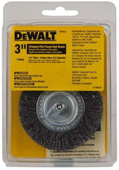 DeWALT - 3" Brush Diam, Flat Faced, End Brush - 1/4" Diam Shank, 20,000 Max RPM - Americas Industrial Supply