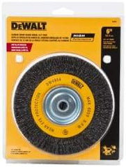 DeWALT - 6" OD, 3/8" Arbor Hole, Crimped Steel Wheel Brush - 3/4" Face Width, 0.014" Filament Diam, 6,000 RPM - Americas Industrial Supply