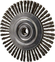 DeWALT - 6" OD, 5/8-11 Arbor Hole, Knotted Steel Wheel Brush - 0.02" Filament Diam, 12,500 RPM - Americas Industrial Supply