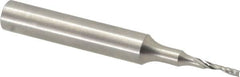 Onsrud - 1/16" Cutting Diam x 1/4" Length of Cut, 1 Flute, Upcut Spiral Router Bit - Uncoated, Right Hand Cut, Solid Carbide, 2" OAL x 1/4" Shank Diam, Single Edge, 21° Helix Angle - Americas Industrial Supply