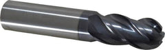 SGS - 3/4" Diam, 1-1/2" LOC, 4 Flute Solid Carbide Ball End Mill - AlTiN Finish, Single End, 4" OAL, 3/4" Shank Diam, Spiral Flute - Americas Industrial Supply