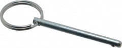Gibraltar - 3/16" Pin Diam, 2" Long, Zinc Plated Steel Ball Lock Hitch Pin - 1-13/16" Usable Length - Americas Industrial Supply
