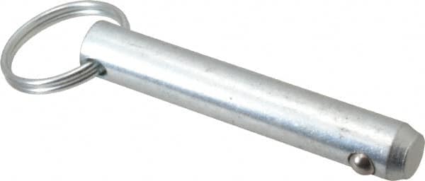 Gibraltar - 7/16" Pin Diam, 2-1/2" Long, Zinc Plated Steel Ball Lock Hitch Pin - 2-1/16" Usable Length - Americas Industrial Supply