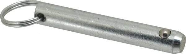 Gibraltar - 1/2" Pin Diam, 3" Long, Zinc Plated Steel Ball Lock Hitch Pin - 2-1/2" Usable Length - Americas Industrial Supply