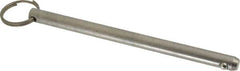 Gibraltar - 3/8" Pin Diam, 5-1/2" Long, Uncoated Stainless Steel Ball Lock Hitch Pin - 5-1/8" Usable Length - Americas Industrial Supply