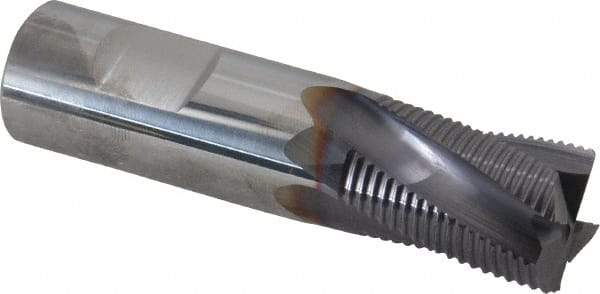 Niagara Cutter - 3/4" Diam, Fine Pitch, 1" LOC, 4 Flute Solid Carbide Corner Chamfer Roughing End Mill - AlTiN Finish, 3" OAL, 3/4" Shank Diam, Single End, Centercutting, 20° Helix - Americas Industrial Supply