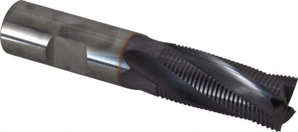 Niagara Cutter - 3/4" Diam, Fine Pitch, 1-5/8" LOC, 4 Flute Solid Carbide Corner Chamfer Roughing End Mill - AlTiN Finish, 4" OAL, 3/4" Shank Diam, Single End, Centercutting, 20° Helix - Americas Industrial Supply