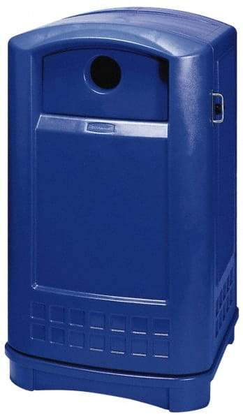 Rubbermaid - 50 Gal Blue Rectangle Recycling Container - Polyethylene, 42-1/8" High x 24-3/4" Long x 25-1/4" Wide - Americas Industrial Supply