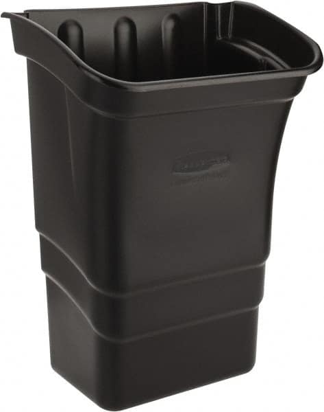 Rubbermaid - 8 Gal Black Rectangle Trash Can - Polyethylene, 22" High x 12" Long x 17" Wide - Americas Industrial Supply