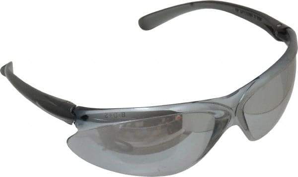 Honeywell - Silver Mirror Lenses, Frameless Safety Glasses - Scratch Resistant, Plastic Frame, Size Universal, Wrap Around - Americas Industrial Supply