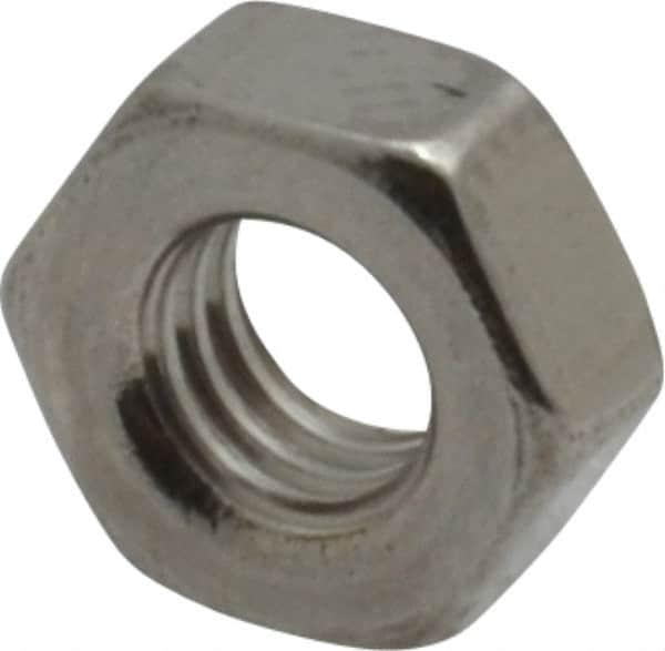 Value Collection - M4x0.70 Metric Coarse Stainless Steel Right Hand Hex Nut - 7mm Across Flats, 3.2mm High, Uncoated - Americas Industrial Supply