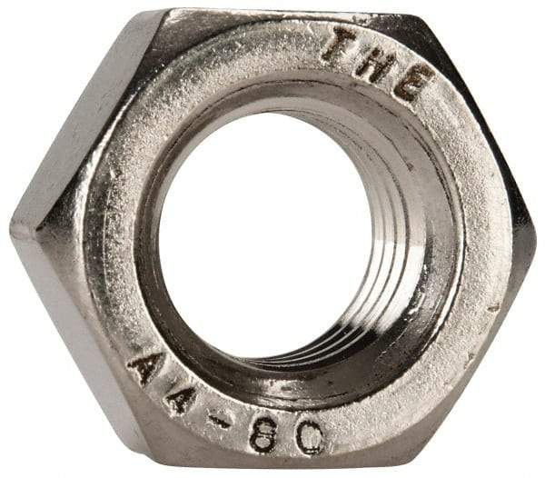 Value Collection - M12x1.75 Metric Coarse Stainless Steel Right Hand Hex Nut - 19mm Across Flats, 10mm High, Uncoated - Americas Industrial Supply