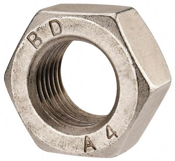 Value Collection - M33x3.50 Metric Coarse Stainless Steel Right Hand Hex Nut - 50mm Across Flats, 26mm High, Uncoated - Americas Industrial Supply