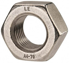 Value Collection - M39x4.00 Metric Coarse Stainless Steel Right Hand Hex Nut - 60mm Across Flats, 31mm High, Uncoated - Americas Industrial Supply