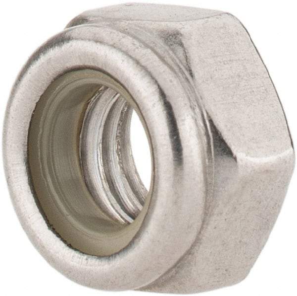 Value Collection - M6x1.00 Metric Coarse 316 & Austenitic Grade A4 Hex Lock Nut with Nylon Insert - 6mm High, Uncoated - Americas Industrial Supply