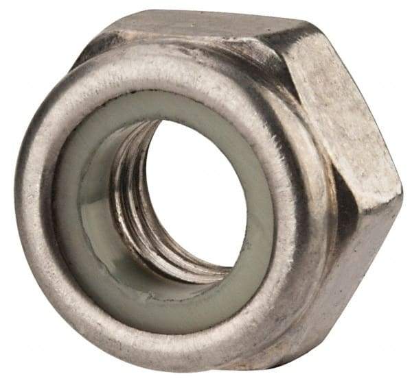 Value Collection - M10x1.50 Metric Coarse 316 & Austenitic Grade A4 Hex Lock Nut with Nylon Insert - 10mm High, Uncoated - Americas Industrial Supply